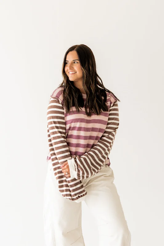 Sawyer Stripe Tee | Plum